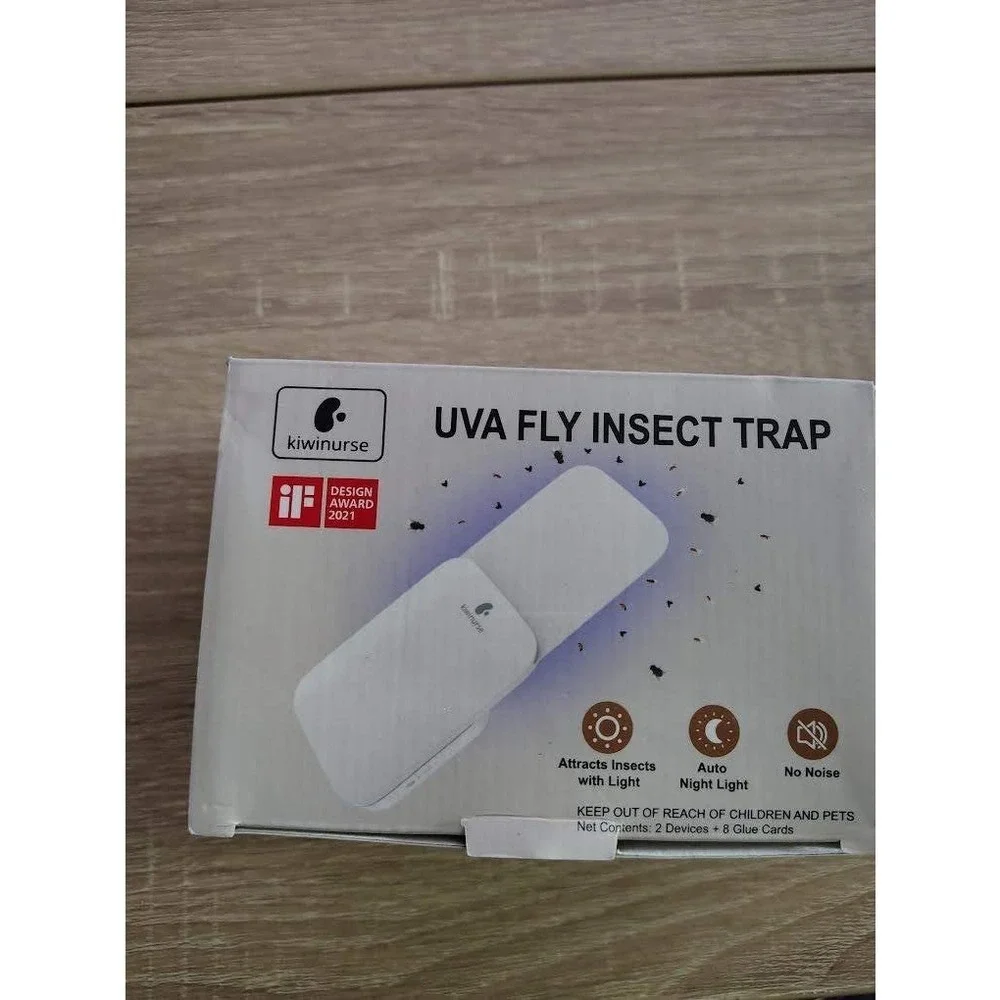 Kiwiruse UV Fly Insect Trap 2 devices & 8 refills Flies Moths Gnats‎ Fruit Flies